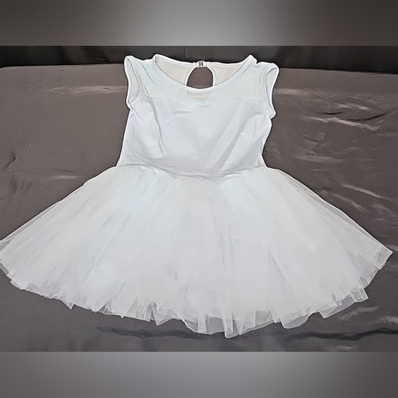 Size Large Fits Girls 10-12 Light Blue Leotard With Tutu Keyhole In Back - Picture 1 of 5